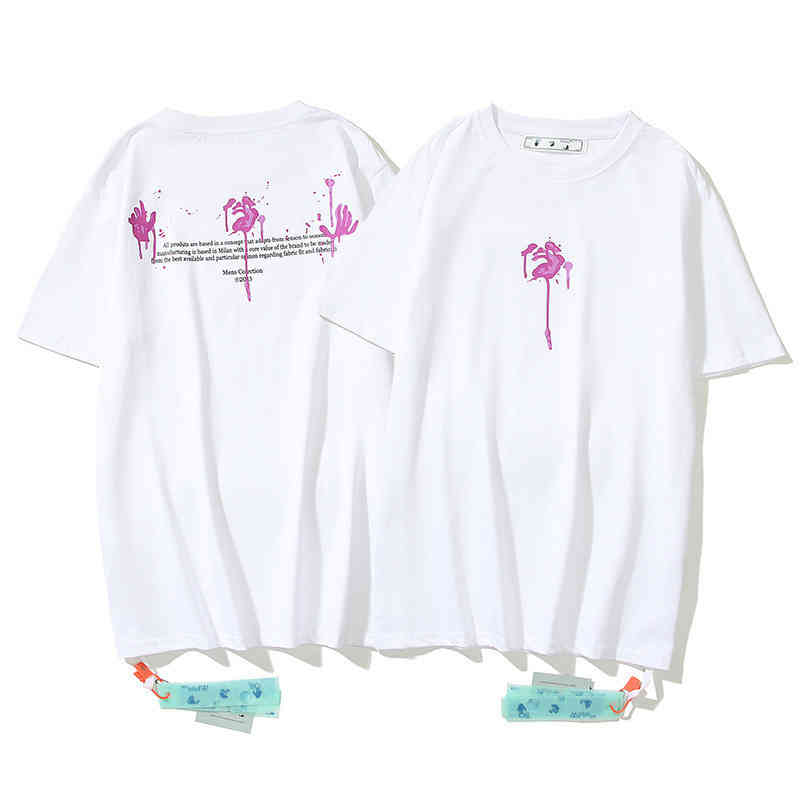 

Factory Direct Sales New Trendy Luxury Brand Short Sleeves High Quality Fashion Letter Printing Loose Cotton Men' Women' Same Round Neck Sleeve Batch, White