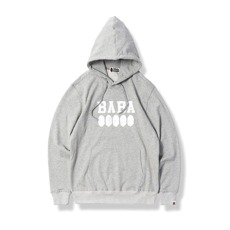 

Japanese fashion brand bath ape head cartoon letters men's hoodie classic couple hoodie spring Dark grey 100% cotton High quality M
