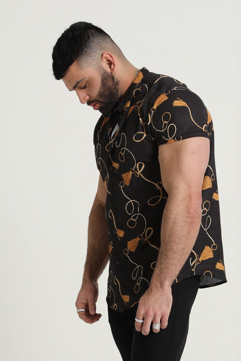 été Hommes mode imprime chemises décontractées décontractées Manches courtes Impression haut de haute qualité Plus la taille Blouses Chemisiers B