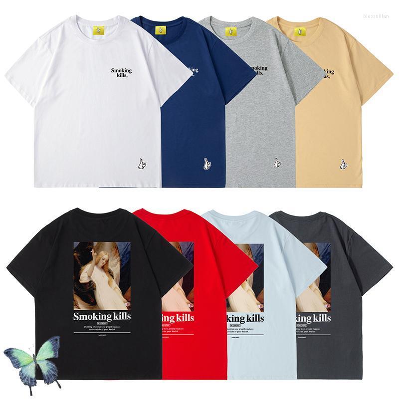 

Men' T-Shirts Men' And Women' No Smoking Rabbits Two Skull Print Short Sleeve T-ShirtMen' Bles22, Bai