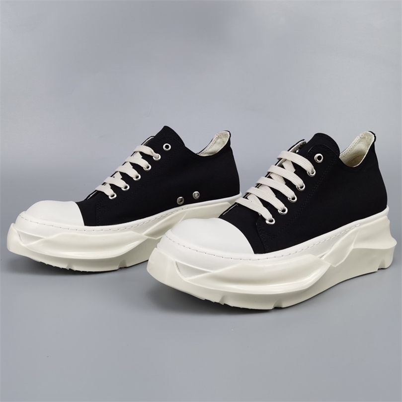 

Rick Hip Hop Brand Fashion Thick Bottom Mens Sneakers Owens Mens Casual Shoes Womens Sports Shoes Womens Sneakers Y2k 220815, Black canvas