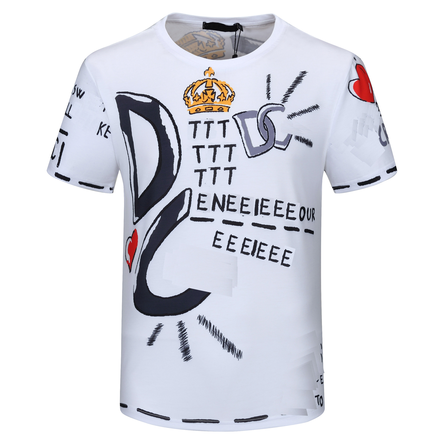 

Summer T shirt fashion brand versatile round neck quick drying acetate short sleeve men's and women's T-shirt casual coat designer95 A78