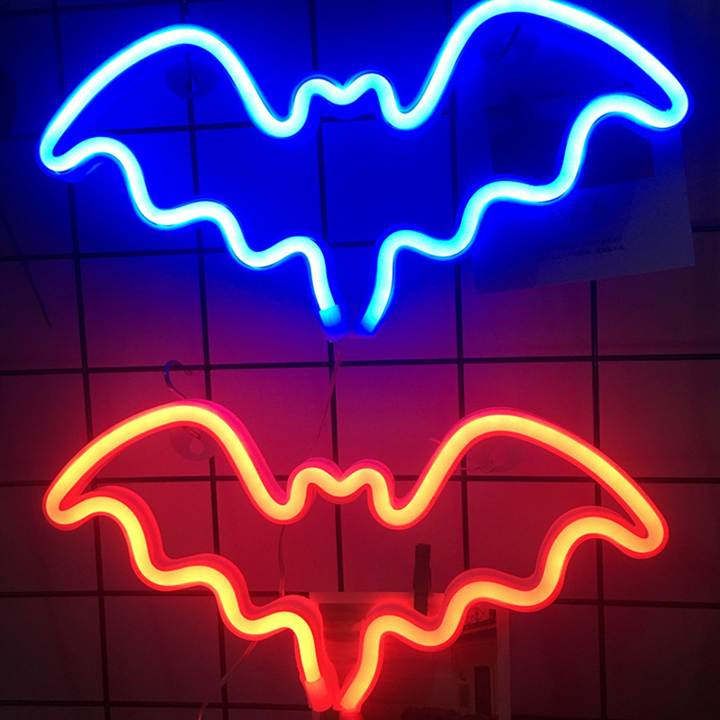 

Led Neon Sign Light SMD2835 Indoor Night Bat Pink Warm White Red Model Holiday Xmas Party Wedding Decorations Table Lamps