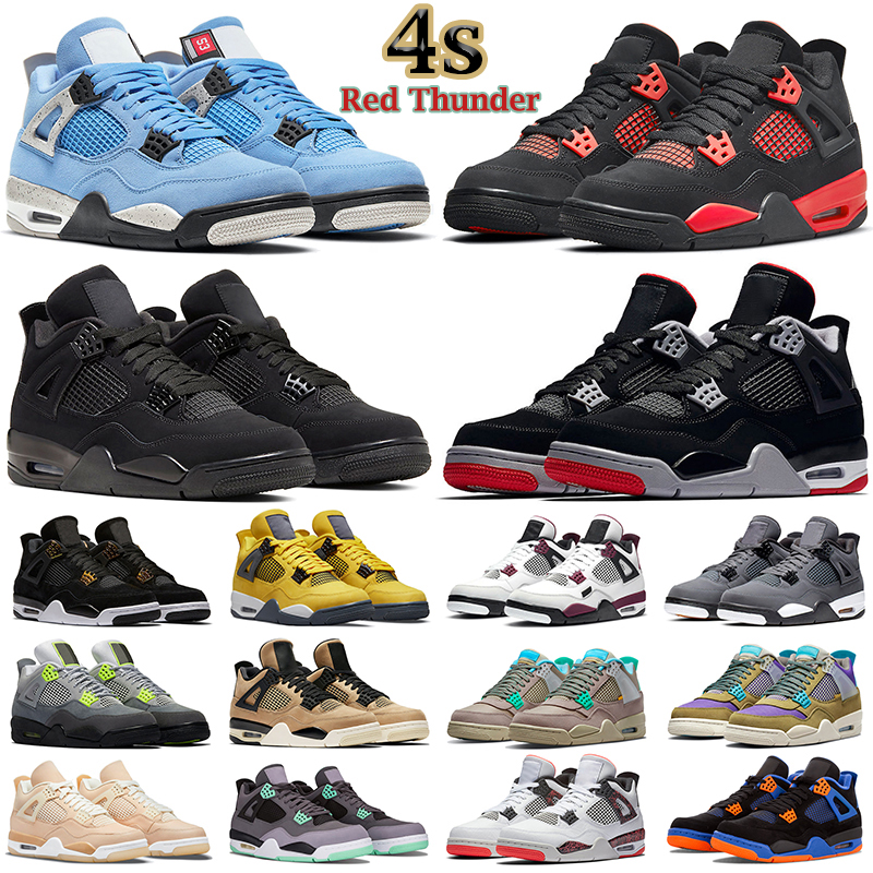 

Men Women Basketball Shoes Jumpman 4s 4 Wild Things Red Thunder Fire Pure Money University Blue White Oreo Black Cat Bred Mens Trainers Sports Sneakers, Bubble bag