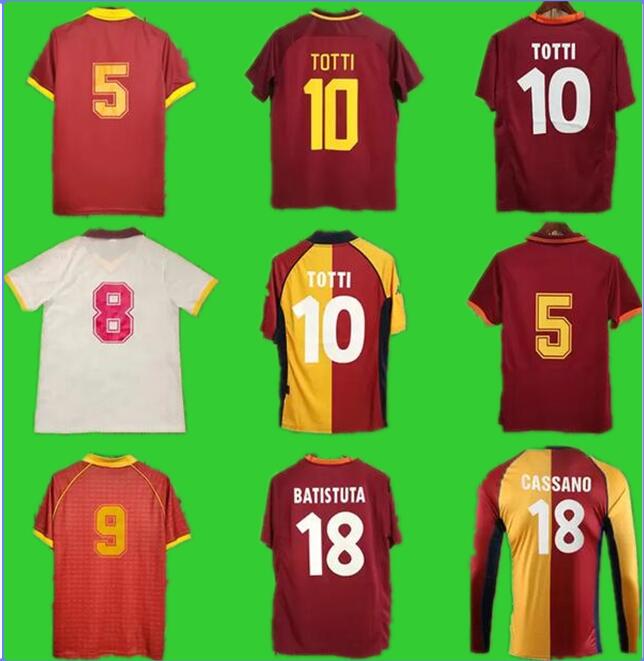 

2001 2002 TOTTI MONTELLA BATISTUTA Mens Retro Soccer Jerseys NAKATA CASSANO DE ROSSI DZEKO Home Away Football Shirt Long Short Sleeves, Fg2032 1989 1990 home