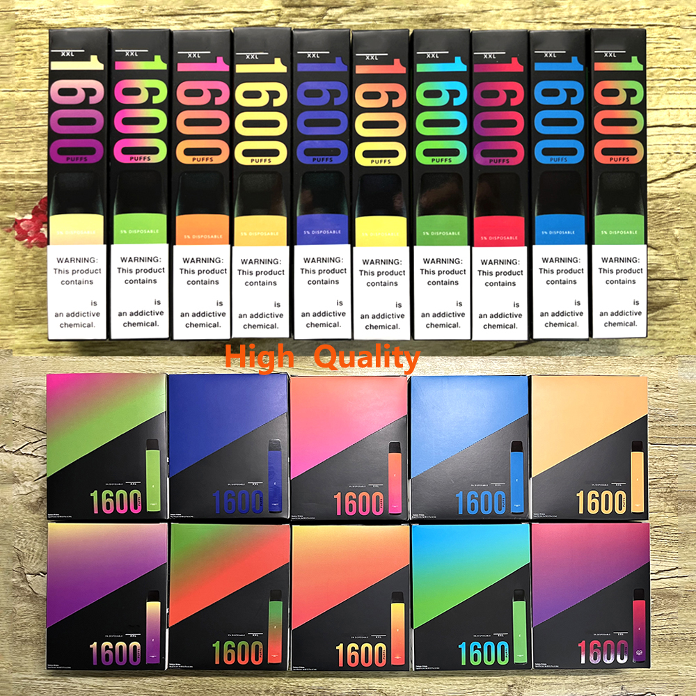 

XXL 1600 kit electronic cigarette device disposable vape bar Prefilled pod 6.0ml Cartridges vapes pen 850mAh 20 colors vapor pens