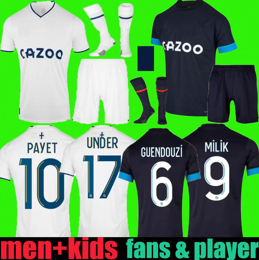 

22 23 MILIK PAYET soccer jerseys home 2022 2023 MarseilleS maillot de foot under football shirts men kids kit GUENDOUZI GERSON KONRAD CLAUSS fans player