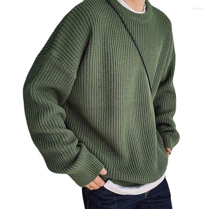 

Men's Sweaters Men's Warm Solid Color Sweater Loose Knitted Pullovers Tops Male Long Sleeve Autumn Winter Oversized S-3XLMen's Mari22, Green