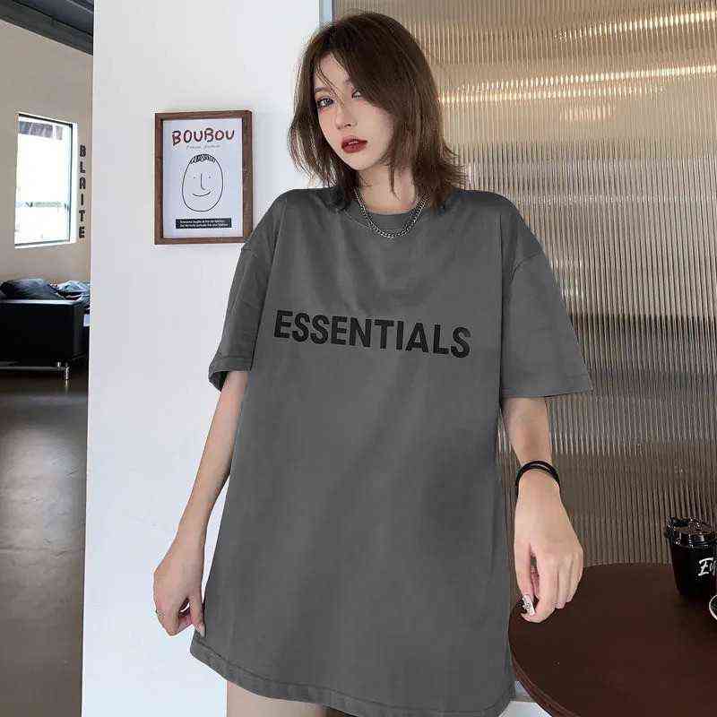 Fashion Essentials Designer Couples t shirts T-shirt Men's and Women's Summer Fog Short Sleeve Brand Double Line Chest Letters Loose
