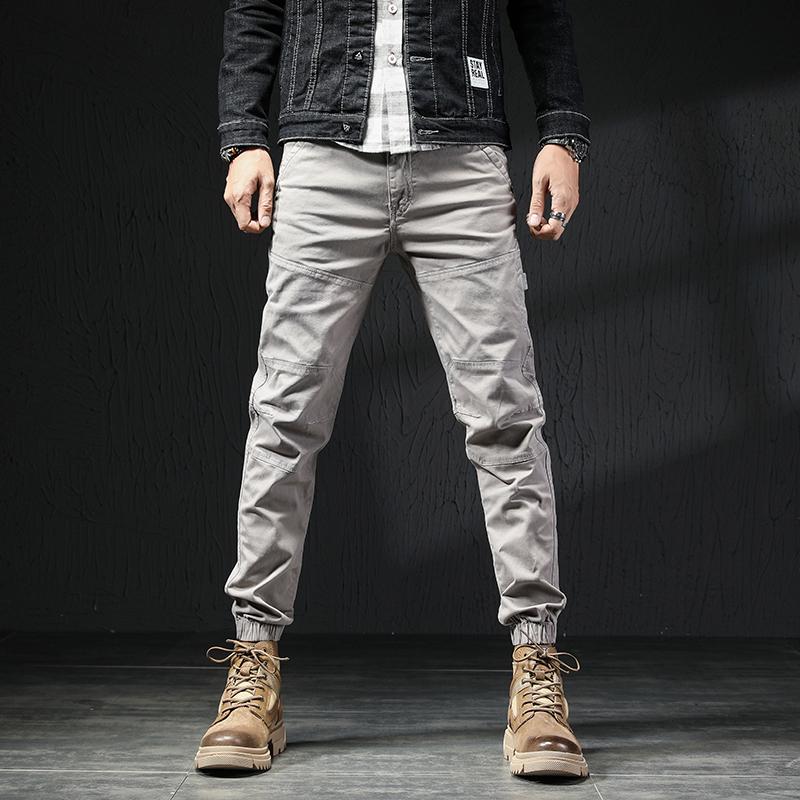 

Men's Jeans Korean Style Fashion Men Spliced Designer Casual Cargo Pants Overalls Streetwear Hip Hop Joggers TrousersMen's, Black
