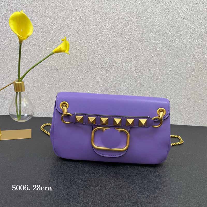 

Cow leather shoulder bag Luxury Designer Bags metal texture Chain shoulder straps with pads wallet vintage brass Magnetic snap closure handbag Wholesale available, Customize