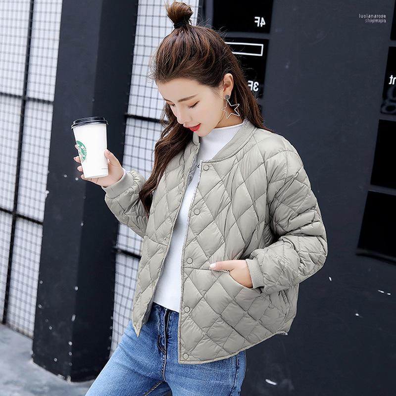 

Women' Down & Parkas 2022 Baseball Jacket Women Short White Duck Outwear Loose Casual Coat Ultra Light Jackets Over Size1 Luci22, Black