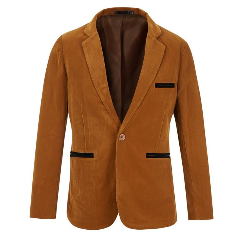 Costumes pour hommes Blazers mode velours côtelé Blazer hommes costume décontracté veste bureau mariage loisirs Streetwear manteau vêtements pour