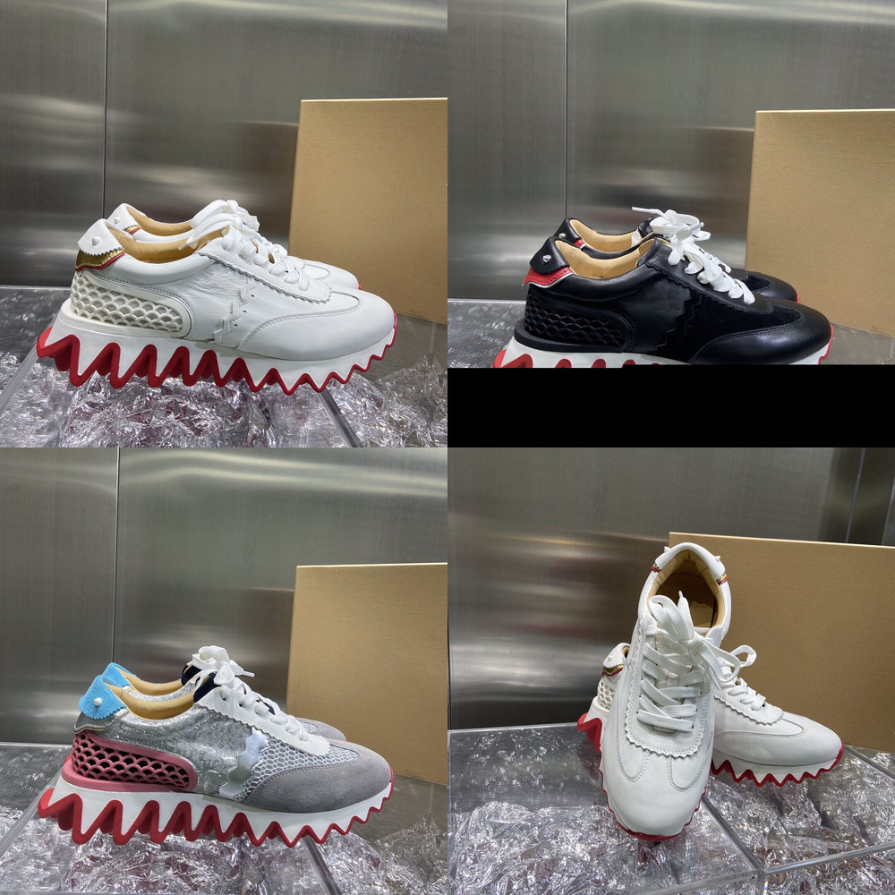 

uxury Designer Red Bottoms LoubiShark Sneakers Outdoor Couple lover Sports Shoes Men Women Brands Casual Walking Trainers running shoes plus size EU35-48, Fill postage