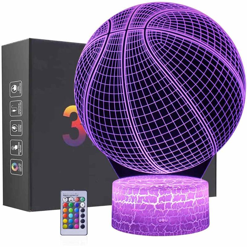 

Night Lights 16 Colors 3D Illusion Basketball LED Light Remote Control Table Lamps USB Creative Desk Lamp Toys Gift For Kid Home Decor