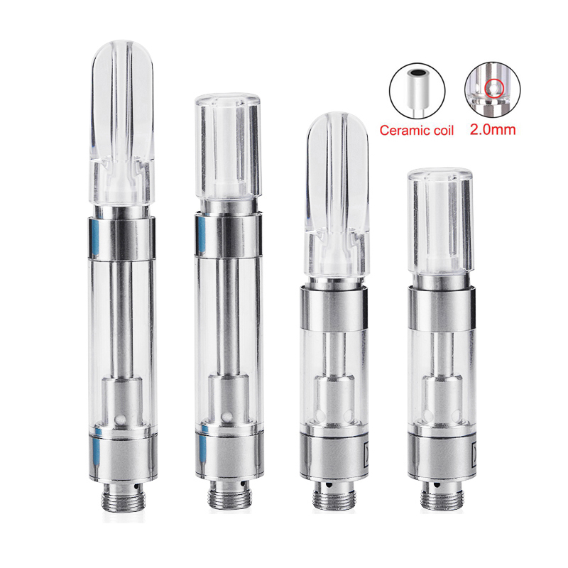 

Factory Price Disposable Atomizer Vape Cartridge M6T 0.5ml 1.0ml Ceramic Coil Flat Round Tip Plastic Tank for thick Oil 510 Thread Battery