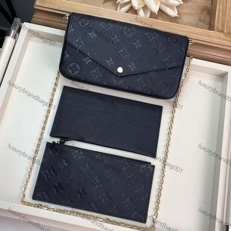 GGs Louiseity Viutonity LVs YSLs Top Original 3pcs set Luxurys Designers Bags Purse Woman Fashion Monogrames Multi Pochette Felicie Chain