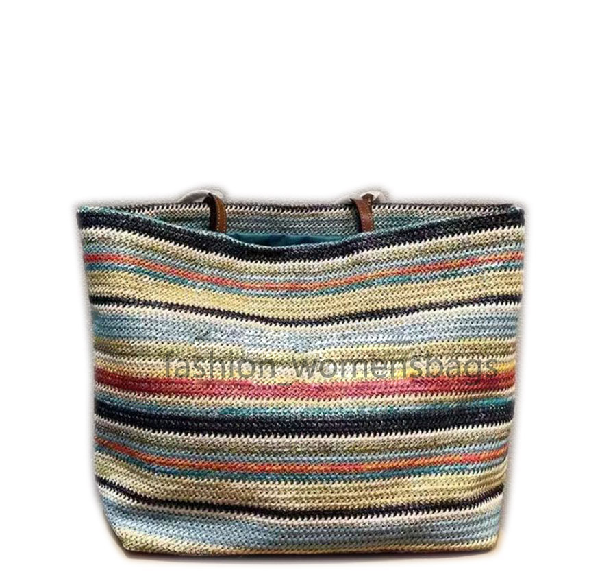 Designer M Beach Totes Contraste Paille Tressé Tissé Raphia Sac Fourre-tout Grand Sac À Main Grands Sacs Livre Shopper Sacs À Main Femmes Shoppin
