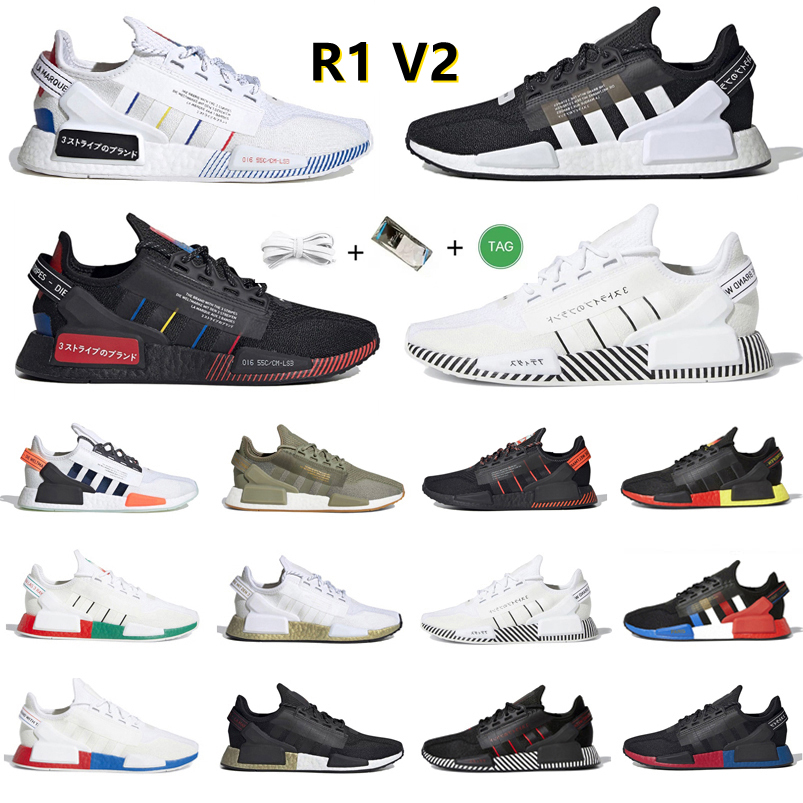 

R1 V2 men women Running Shoes Sneaker Dazzle Camo Japanese Black White Olive Green Aqua Tones Blue Gradient Neon Speckled Carbon mens trainers Sports Sneakers 36-45, Color#31