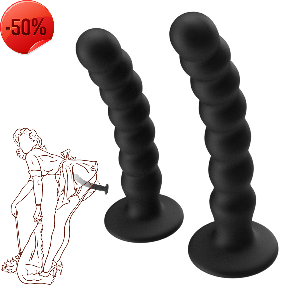 50% discount Sucking Cup Anal Beads Soft Silicone Butt Plug Prostate Massage Anus Masturbator Vagina for Adult Sex Product Intimate Goods Sex sho-image-767901149