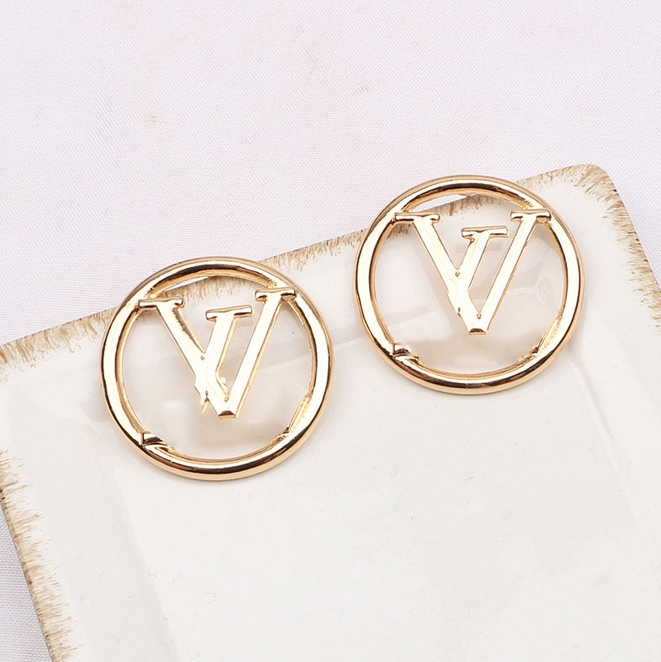 

20style 18K Gold Plated 925 Silver Letter Stud Brand Designers Lady Geometric Famous Women Round Crystal Rhinestone Pearl Earring Wedding Jewelry