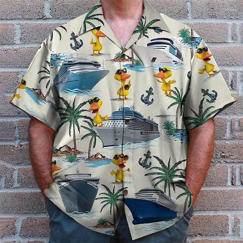 

Men's T-Shirts Plus Sized Coconut Tree Shirts For Men 3d Printed Men's Hawaiian Shirt Beach Short Sleeve Tops Tee Blouse CamisaMen's Whi, Cshzy-220713-6