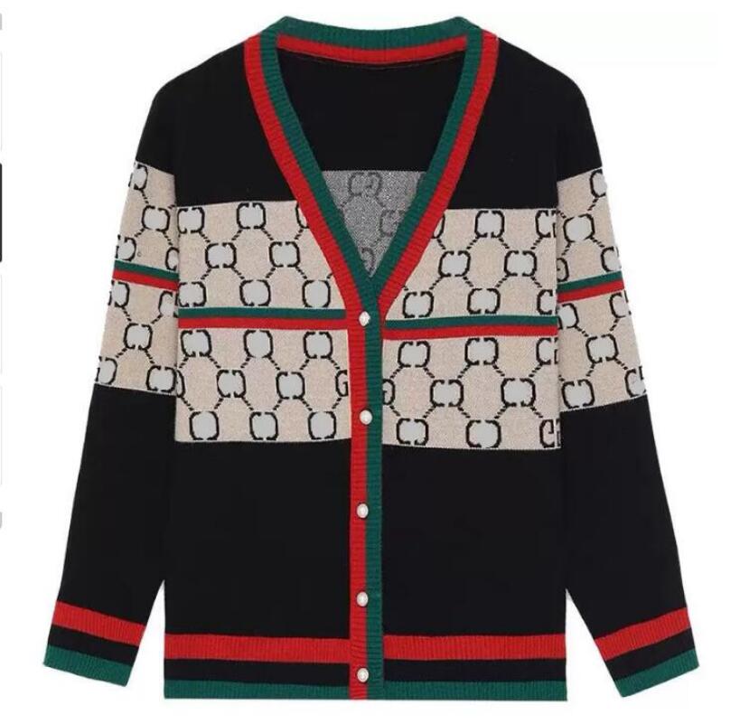 

22GG Luxury Knit Sweater Women's Round neck striped fashion Women High End Jacquard Cardigan knitting Sweaters Coats, 03