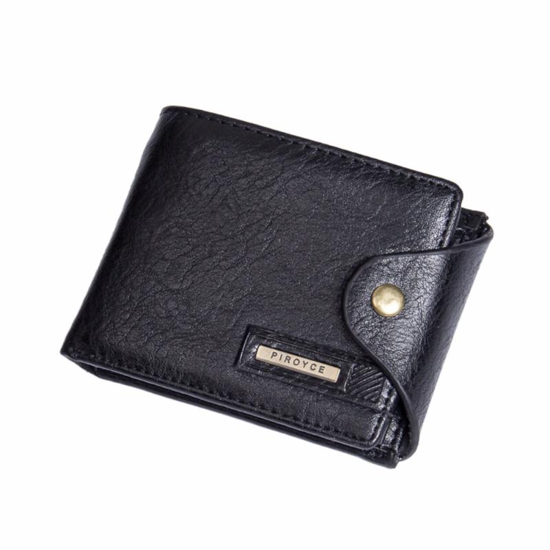 

Wallets Men's Small Wallet Vintage Multifunction Purse Coin Pocket Mini Brand Male PU Card Money Bag Mens Carteira MasculinaWallets, Black