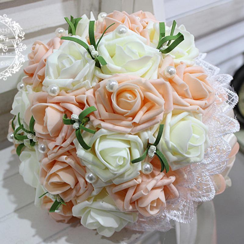 

Wedding Flowers Artificial Pearl Bridal Lace Pe Simulation Korean Holding BouquetWedding