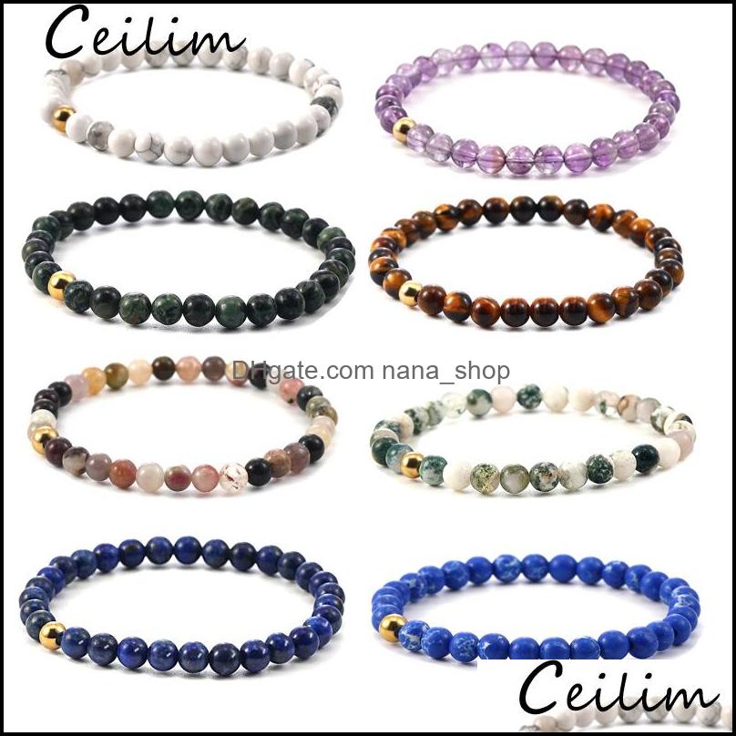 

Link Chain Bracelets Jewelry Fashion Agate Tiger Eye Natural Beads Energy Strand Stone For Women Men Brand Wholesale Drop Delivery 2021 Ce0