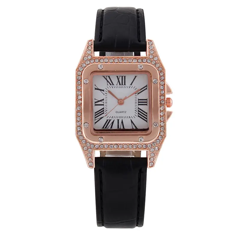

Square Diamond Roman Digital Quartz Watch for Women Girl