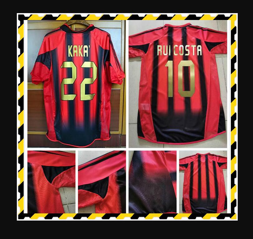 

2004 2005 Retro soccer jersey 04 05 home red black milan classic Vintage football shirt NESTA AC INZAGHI SHEVCHENKO PIRLO KAKA MALDINI, 04/05 a