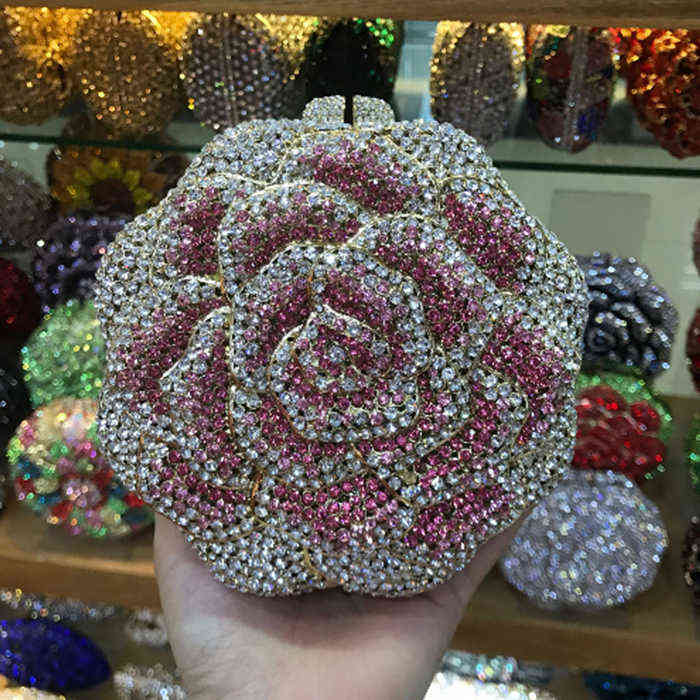 

women XIYUAN wedding Evening Bags Rhinestones Clutch Handbags Crystal Wedding Party Bag Colourful Purse New Product Minaudiere H220426, Color same as pictur