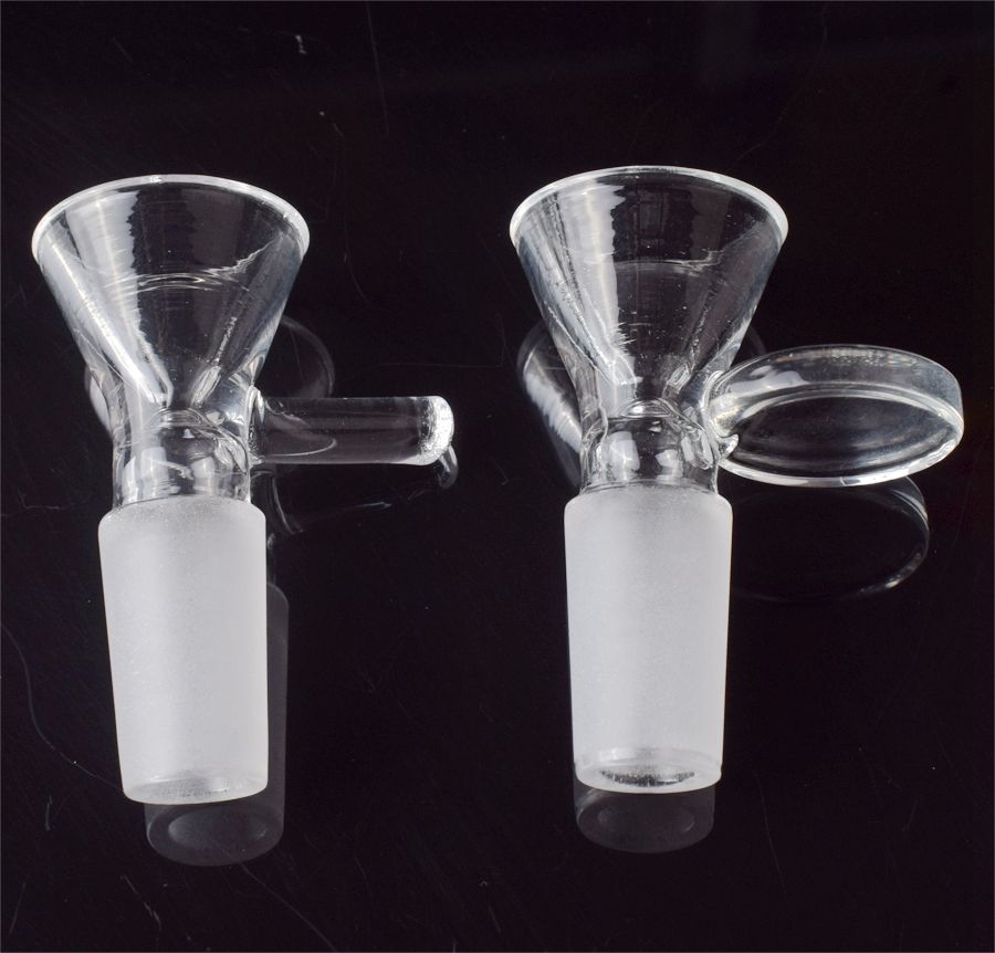 

14mm 18mm Male Glass Bowl Hookah with Thick Pyrex Clear Glass Sheet Handle Bong Bowls for Bongs Smoking Water Pipes