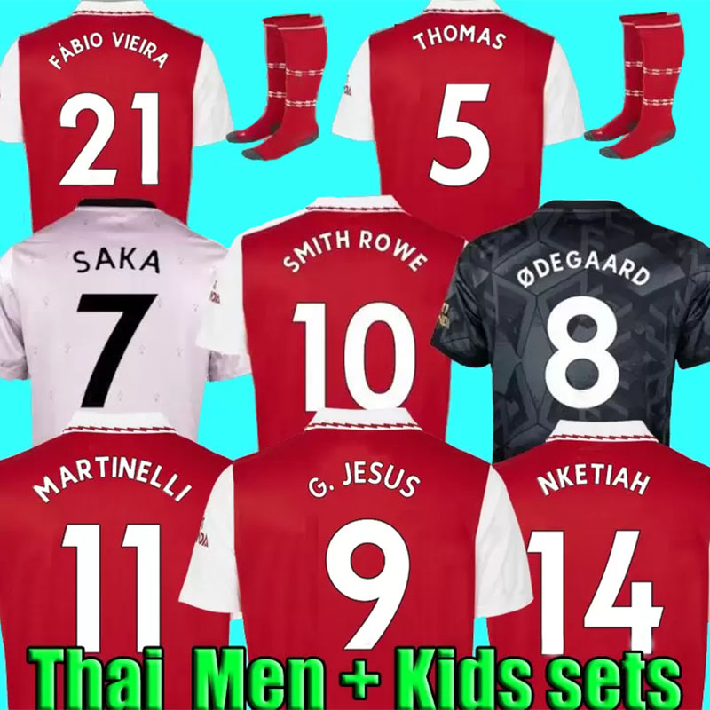

22 23 SAKA G. JESUS SMITH ROWE Soccer Jersey Fans Player Version Gunners MARTINELLI ODEGAARD THOMAS NKETIAH TIERNEY 2022 2023 Football Shirt Men Kids Kit, 10