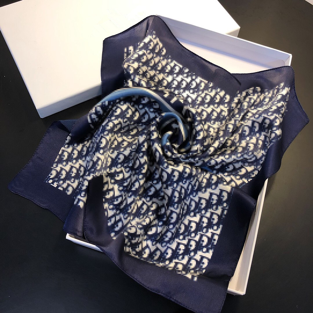 2022 new European American style silkworm silk small square scarf in spring and autumn versatile professional scarf Headband