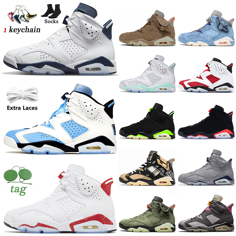 

Wholesale 6s Basketball Shoes Midnight Navy UNC Jumpman 6 Red Oreo 2022 Georgetown Mint Foam Carmine Black Infrared Cactus Jack Tech Chrome Sneakers Mens Trainers, C49 3m reflective infrared 40-47