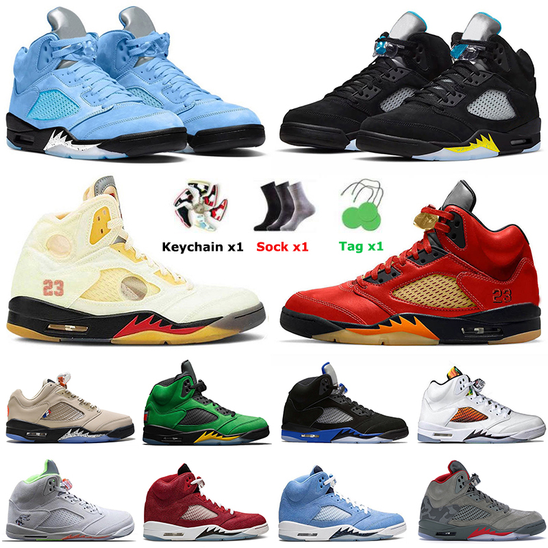 2022 New Aqua UNC University Blue 5s Chaussures de basket Jumpman 5 DJ Khaled x We The Bests Mars For Her Concord Jade Horizon Raging Bull White
