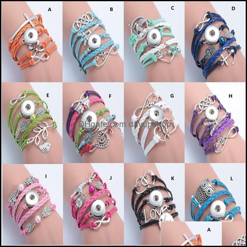 

Charm Bracelets Fashion Noosa Chunk Bracelet Mix Styles Infinity Cross Owl 18Mm Ginger Snap Button Charms Interchangeable S Dayupshop Dh1Tg