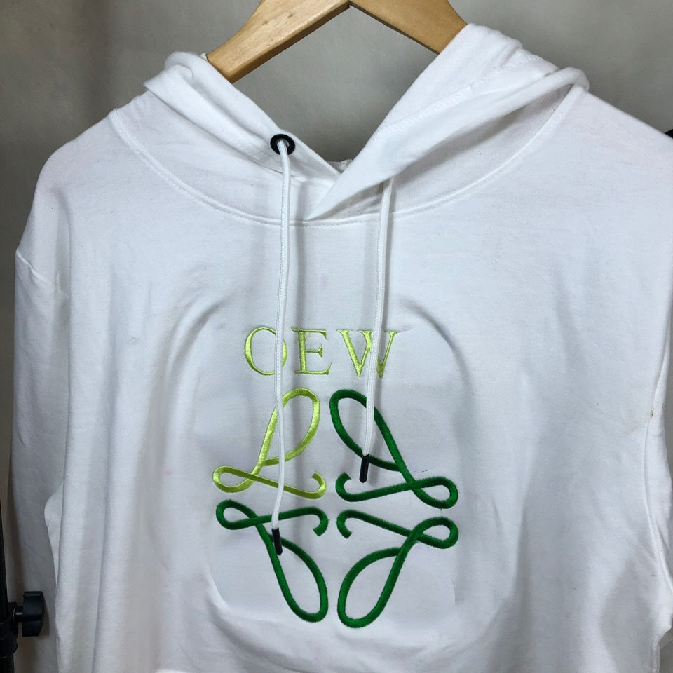 

Hot Selling Two-color Embroidered Hooded Sweater Men Women Tide Brand Loe22we New Fashionable Round Neck Long Sleeve T-shirt Couples Cotton, White