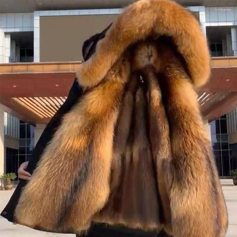 

Men's Down & Parkas Long Waterproof Jackets Faux Fur Coat For Man Winter Jacket Puffer Men 2022 Warm Coats Clothing AUSOMen's Men'sMen's Luc, Black