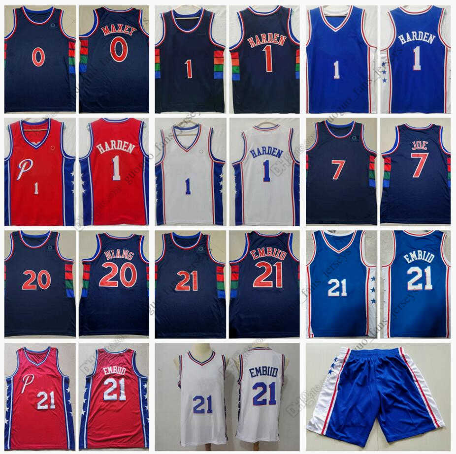 

Retro Mitchell and Ness Basketball Jerseys Maxey Harden Joe Niang Embiid High Quality Jersey Size S--XXL, Picture