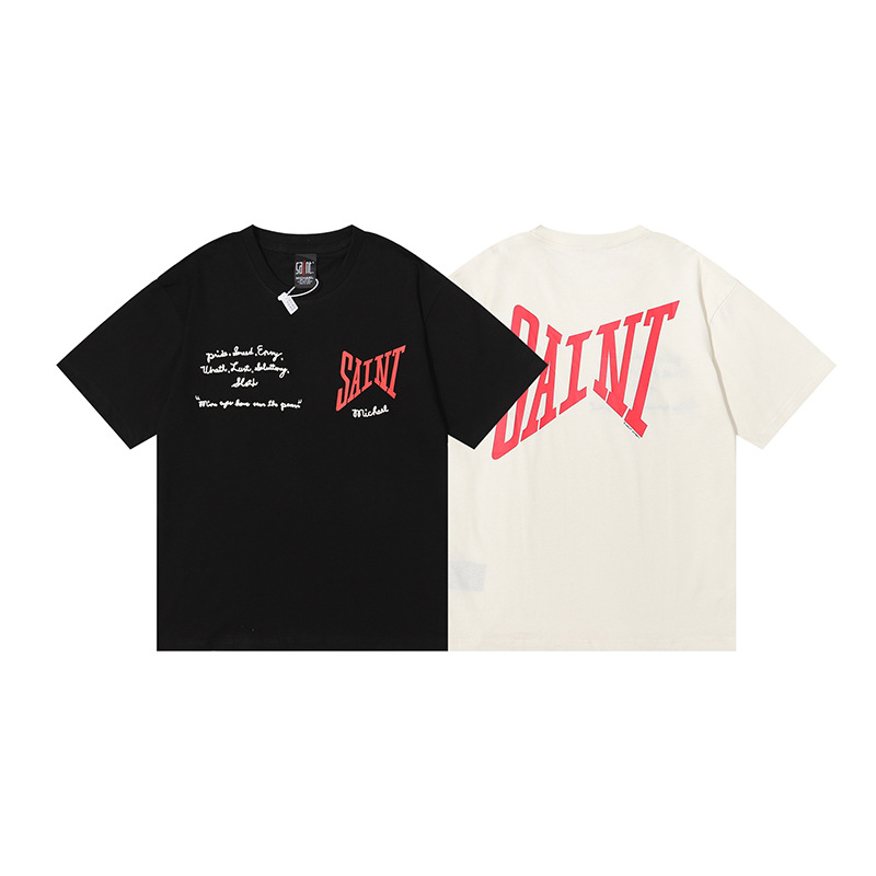 

Cotton T shirt Hip-Hop Embroidery Tees Printed Men Women Black Tee Oversized T-Shirts, Beige