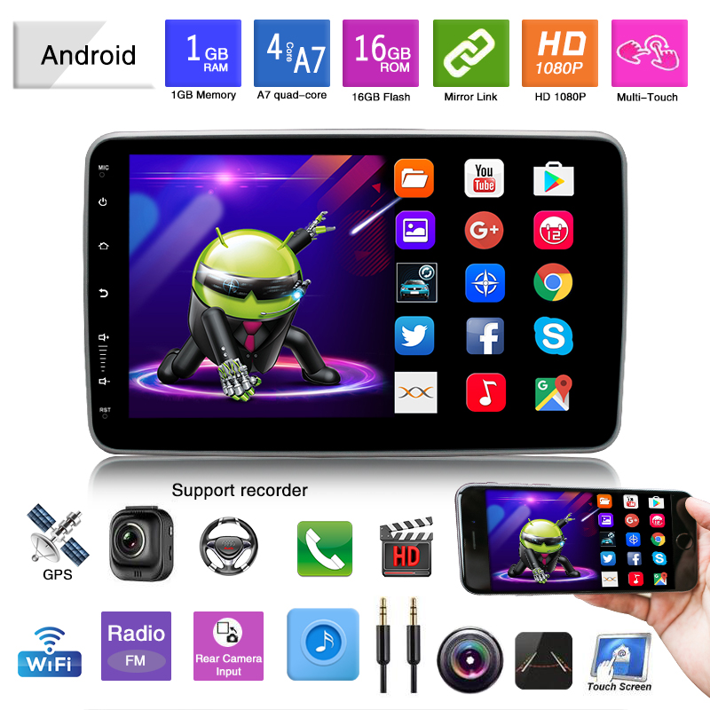 

1Din Audio 10inch Digital Full Touch Screen Car Video Subwoofer Wifi GPS 2 USB Stereo Autoradio