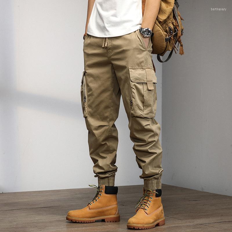 

Men's Pants High End Military Cargo Men Summer Solid Cotton Multi-Pockets Trousers Army Tactical Loose Casual Overalls Work PantsMen's Bert2, As pic