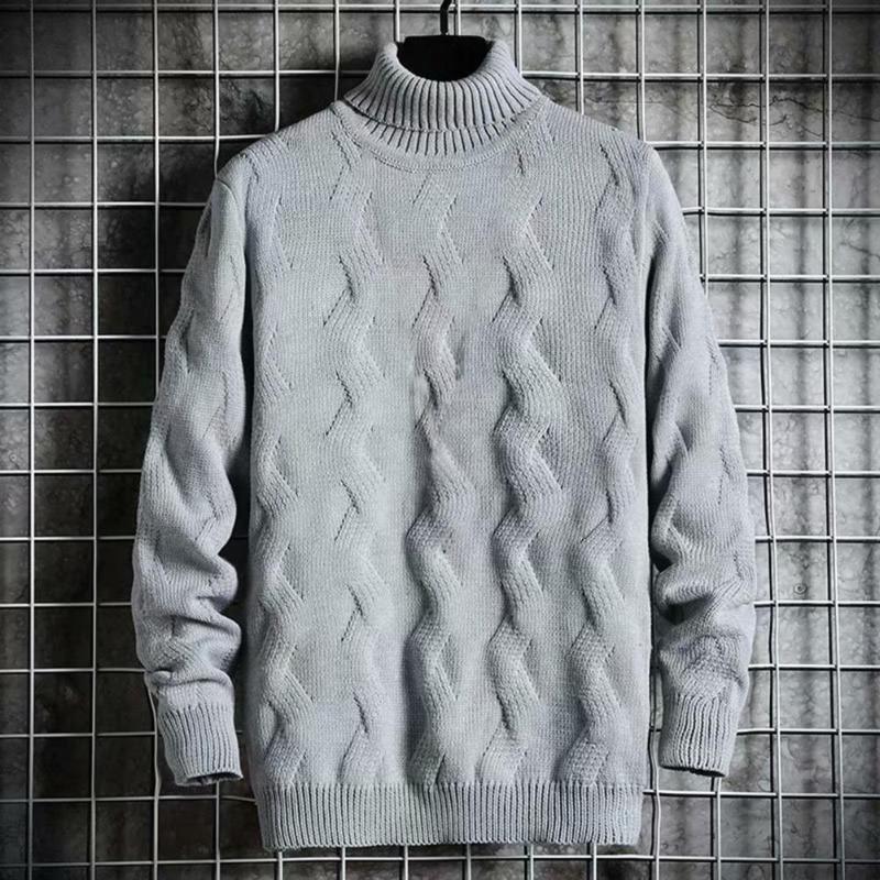 

Men's Sweaters Simple Men Pullover Sweater Long Sleeve Autumn Winter Pure Color Knitted Teenager PulloverMen's, Black