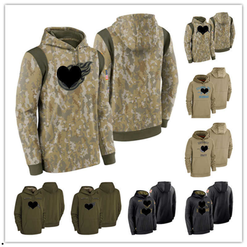 Sweat à capuche de football Los Angeles''Charers''Ttennessee''ttans''men Women Youth Camo Wear 2021 Salute to Service Therma Performance Pullover