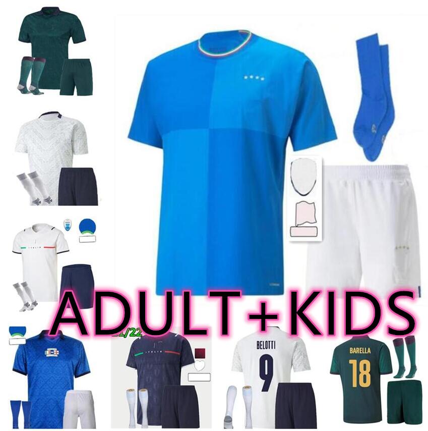 

ItalyS Italia CHIESA BONUCCI BELOTTI IMMOBILE soccer Jerseys 2021 2022 2023 BARELLA SENSI INSIGNE 22 23 CHIELLINI BERNARDESCHI CHIESA football shirts men kids kit, 2020