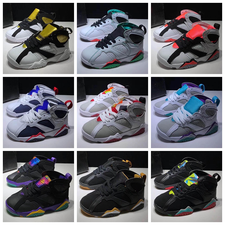 

2022 designer kids shoes Jumpman 7 Sneakers Children Boys Girls Baby Toddler 7s tennis infant Running Basketball Shoe White Gray Black Athletic sports Shoe Size 28-35, Customize