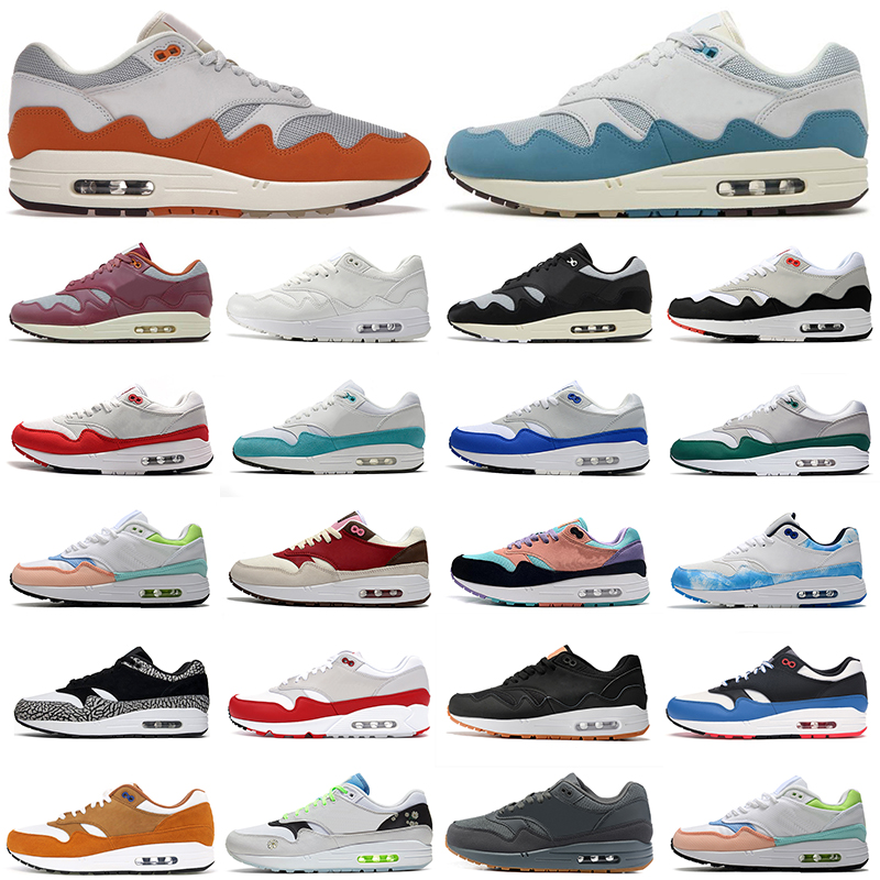

Patta Waves 1 Mens Running Shoes 87 Anniversary Bacon White Gum Sean Wotherspoon men womens trainers outdoor sports sneakers, Sport red